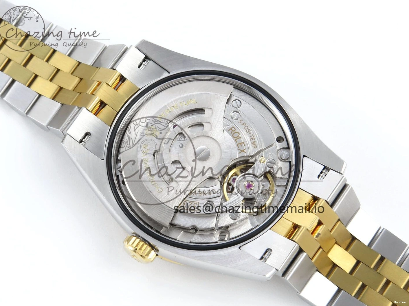 MiroTime 0109 Stretchable DateJust 36 126283RBR EWEF Best Edition Black Diamonds Dial on SS YG Jubilee Bracelet A 634